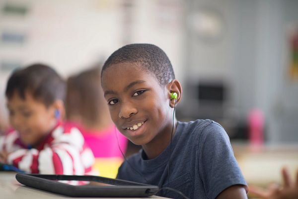 Young boy with tablet