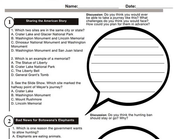 myON News screenshot - Discussion Guide